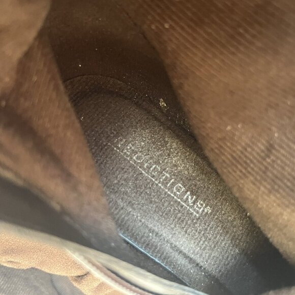 Predictions Womens 11 High Heel Brown Suede Slouchy Boots Mid Calf Boho Hippie - Picture 13 of 16